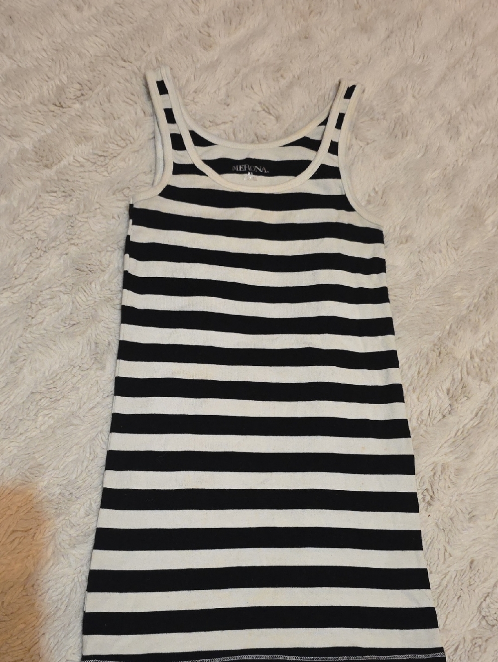 Merona Black and White Striped Tank